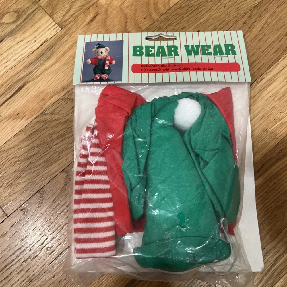 Bear Wear ELF OUTFIT New‎ Overalls Scarf Shirt Socks Hat CLOTHES Christmas 12